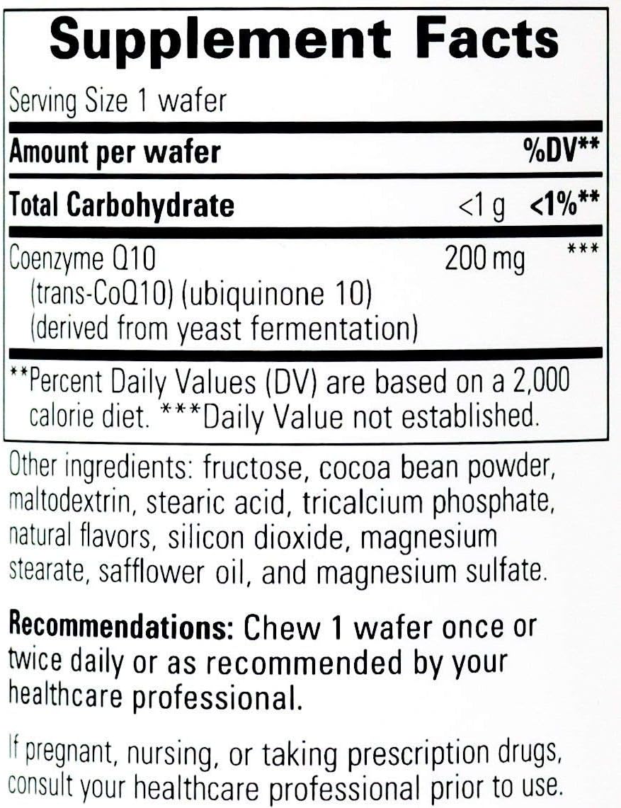 Integrative Therapeutics - Vitaline CoQ10 (200mg) - Supports Heart & Brain Health* - Chocolate Flavored - 30 Chewable Wafers