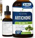 Artichoke Leaf Extract Drops for Liver Detox Cleanse & Repair, Milk Thistle 5-in-1 Natural Herbal Formula, Liver Health Support Supplment w/Dandelion Horsetail, High Absorbtion. 2oz