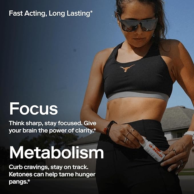 Ketone-IQ Ketone Energy Shots - 100mg Green Tea Caffeine, 5g Exogenous Ketones, and B Vitamins - 24 On The Go Caffeine Shots - Fast Acting Energy Drink (Peach)