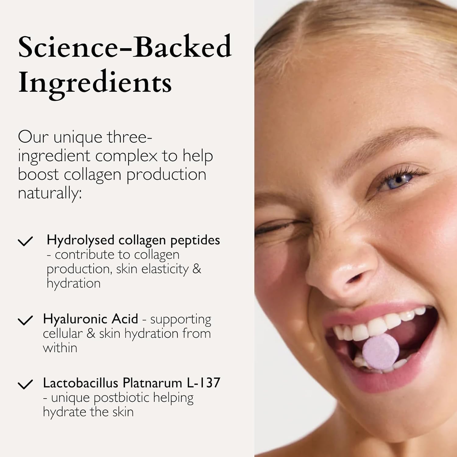 The Beauty Chef Plumpers™ Collagen Chewable Tablets with Hyaluronic Acid & Postbiotic, Supports Skin Elasticity & Collagen, Women's Multivitamin, Collagen Peptides, 75 Tablets