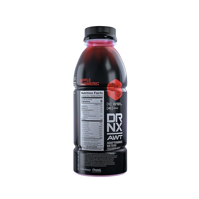 DRNX Water 12 Pack Variety Pack - Zero Sugar - 5 Calories - Super Herbs - Vitamins, Electrolytes, Antioxidants, Keto Friendly, All Natural (Variety Pack) Kiwi Strawberry, Apple Turmeric, Mango Turmeric, Elderberry Grape