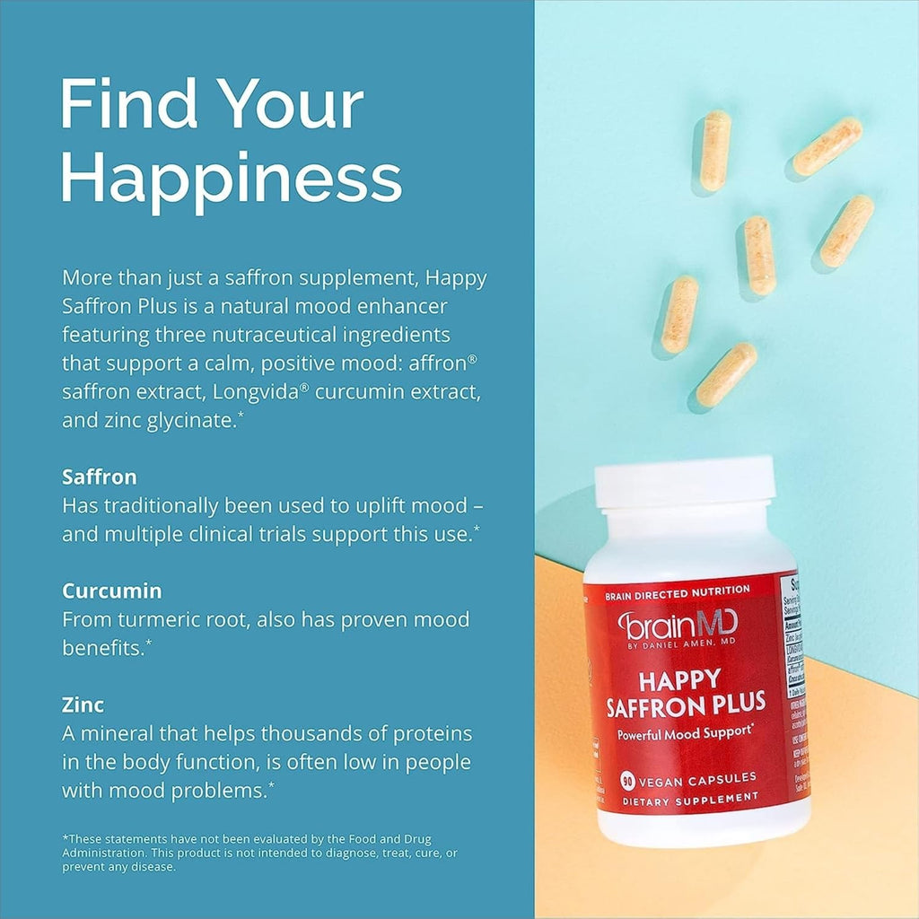 BrainMD HAPPY SAFFRON PLUS - 2 Pack