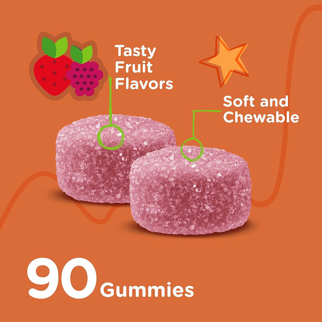 VITEEY Kids Calcium Gummies + Vitamin D3 & Magnesium Citrate for Kids and Teens - Supports Bone Health, Immune Support, Energy & Muscle Function - Gluten Free, GMO Free - Tasty Chewable Fruit Flavored