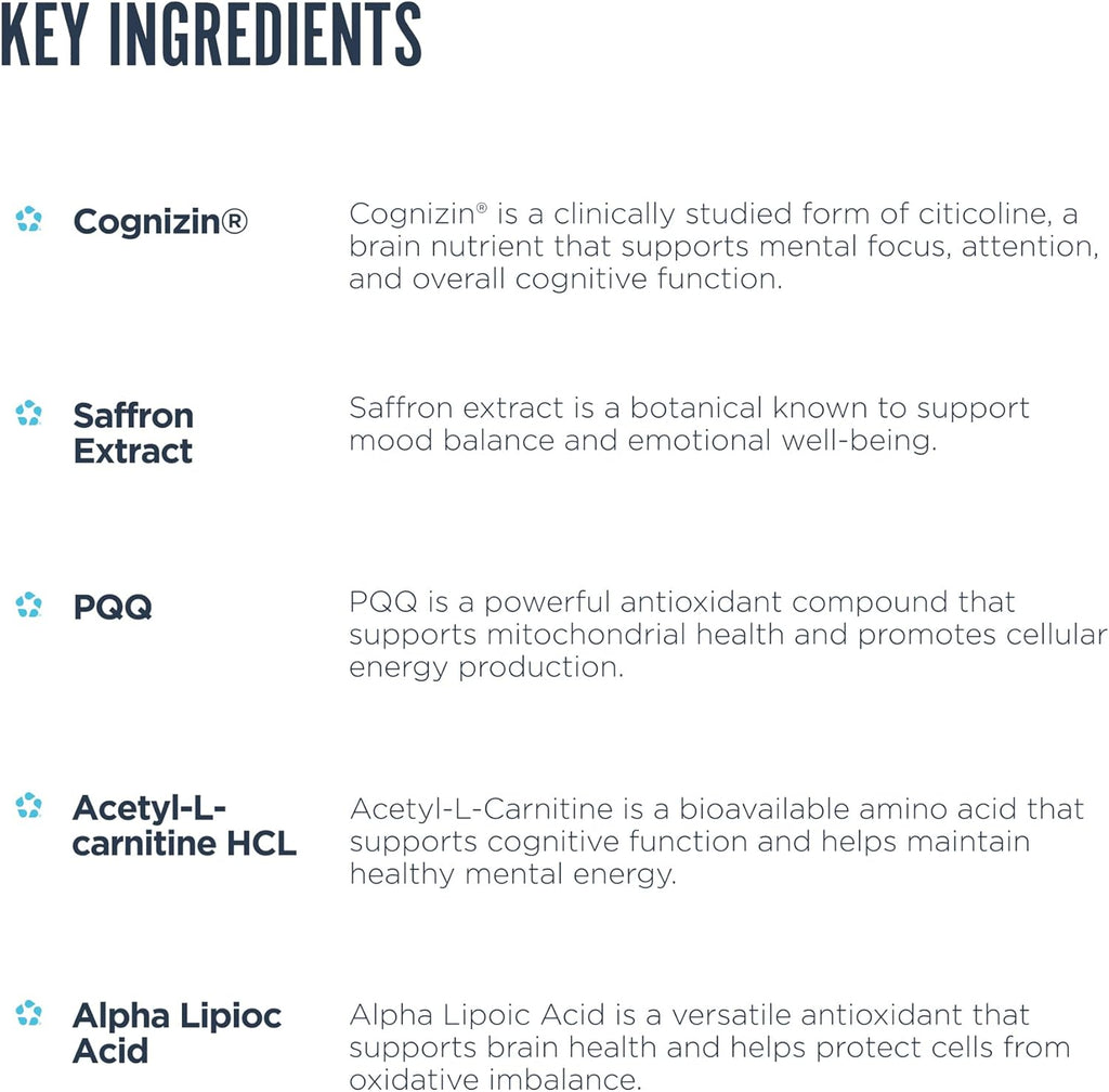 Revive MD Brain Supplements for Memory & Focus, Brain Plus - Stimulant Free Nootropic Supplement for Cognitive Health with Niacin, Vitamin B6 & B12, Acetyl-L-Carnitine HCL & Alpha-GPC- 150 Capsules