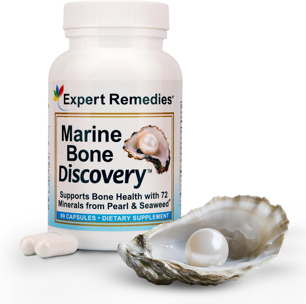 Marine Calcium Bone Density Supplement, 3.5X Absorbable Pearl Calcium & Icelandic Marine Algae, with Magnesium, Vitamin D3 K2 & More, Organic, Holistic Alternative, Astronaut Endorsed - 30 Days Supply