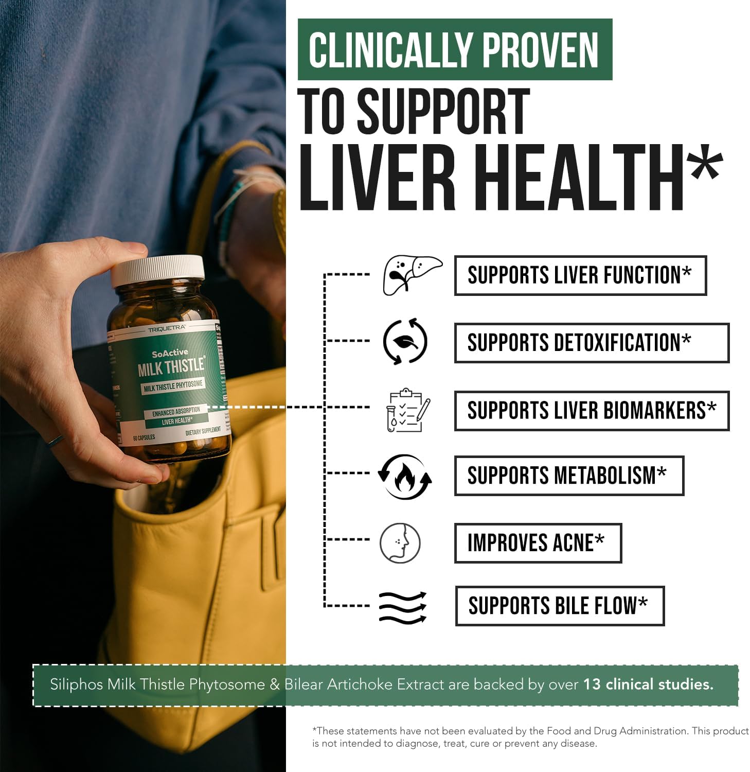 SoActive® Milk Thistle: 10X More Effective Milk Thistle Phytosome, Optimized for Essential Bioactive Silybin A & B Plus Bilear® Artichoke Extract & Bile Enhancer - Liver Support | 60 Servings