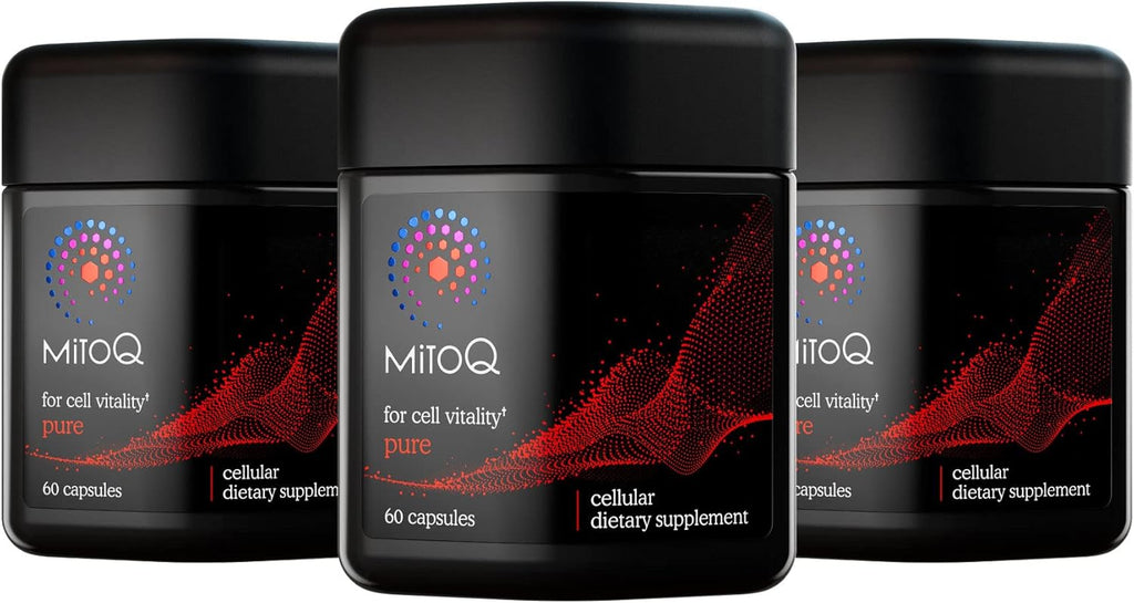 MitoQ Pure Advanced Mitochondria Supplement Superior Bioavailability to CoQ10 | Reduces Free Radical Damage for Healthy Aging, Metabolism, Heart Health, Energy, Strength & Mobility