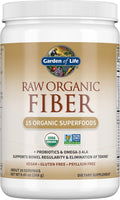 Garden of Life Raw Organic Fiber Supplement Powder - 10 Servings, 15 Organic Superfoods + Probiotics & Omega-3 ALA, 4g Soluble & 5g Insoluble Fiber for Regularity - Psyllium Free