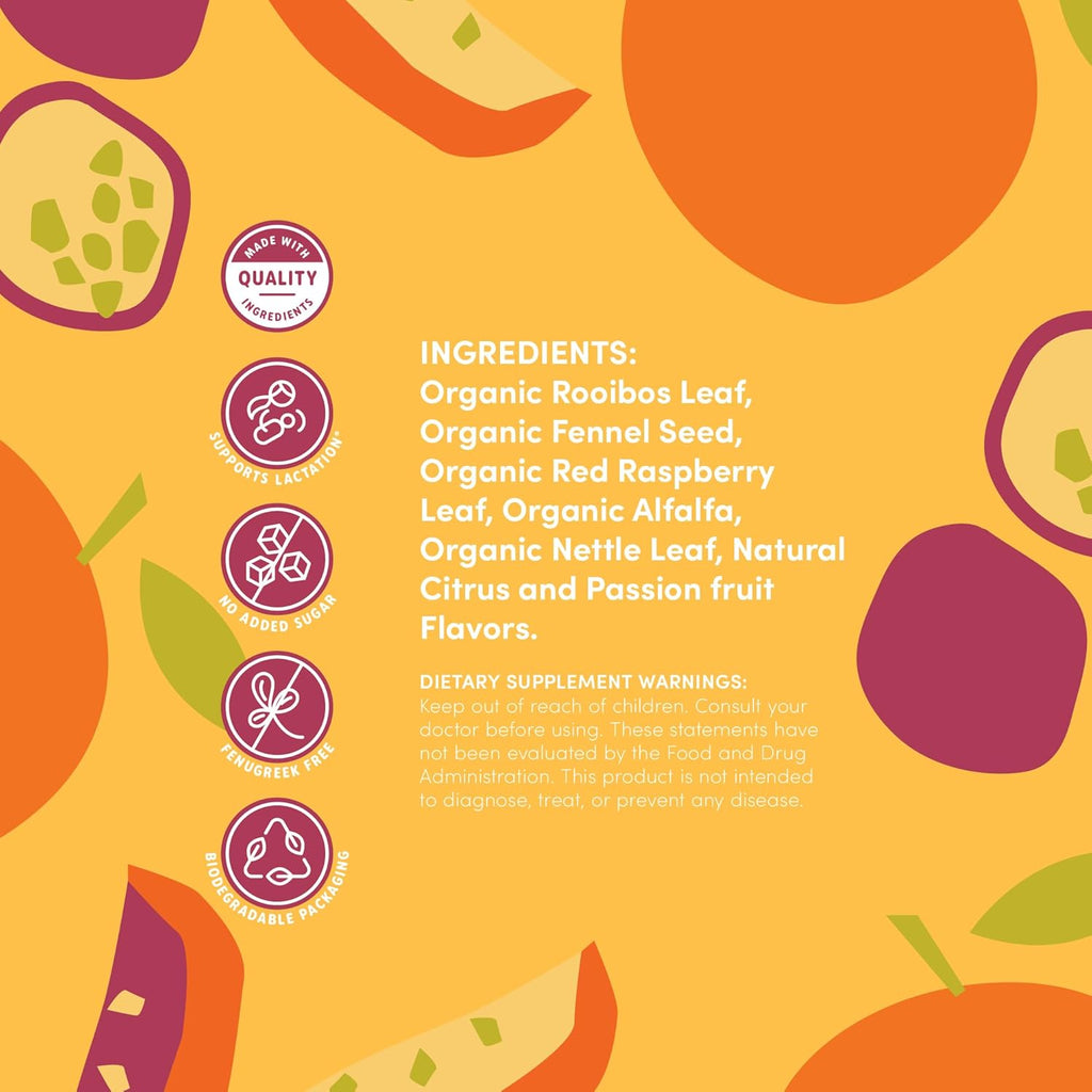 Oat Mama Lactation Tea for Breastfeeding Moms - Tropical Citrus | Breastfeeding Essentials for Milk Supply Increase | Organic Lactation Support & Postpartum Recovery