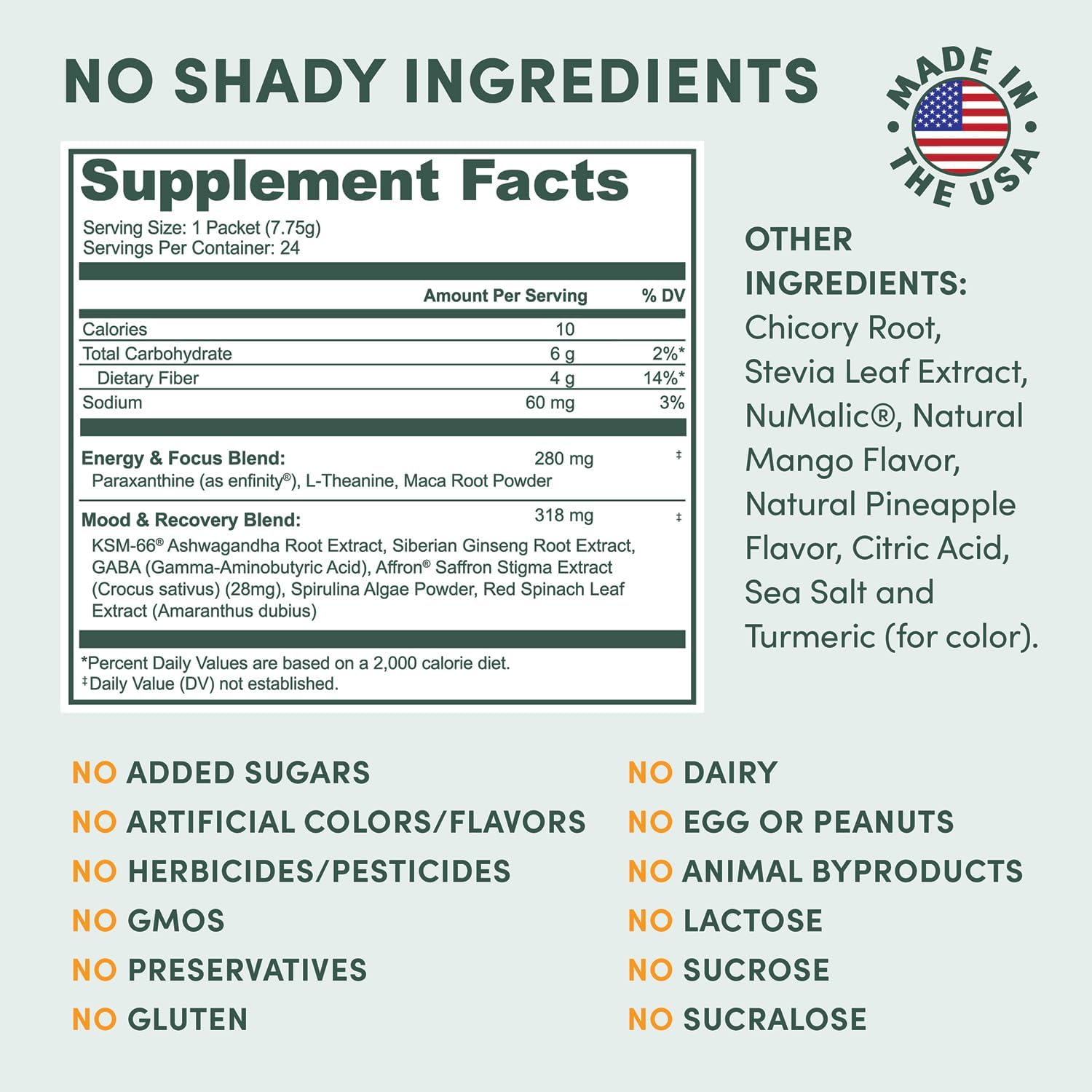 MTE Healthy Energy Drink Powder Packets | Caffeine Free & Sugar Free Energy | Boosted Focus and Productivity | 24 Drink Pouches | Paraxanthine Nootropic Supplement