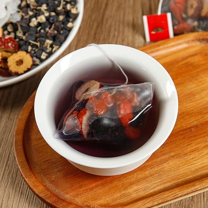 Ginseng & Mulberry Herbal Tea,Ginseng Five Treasures Tea, Kidney Formula Six Treasure Teas, Wolfberry Mulberry Herbal Goji Berry Red Date Teas Formula Traditional Chinese Blend (20bags)