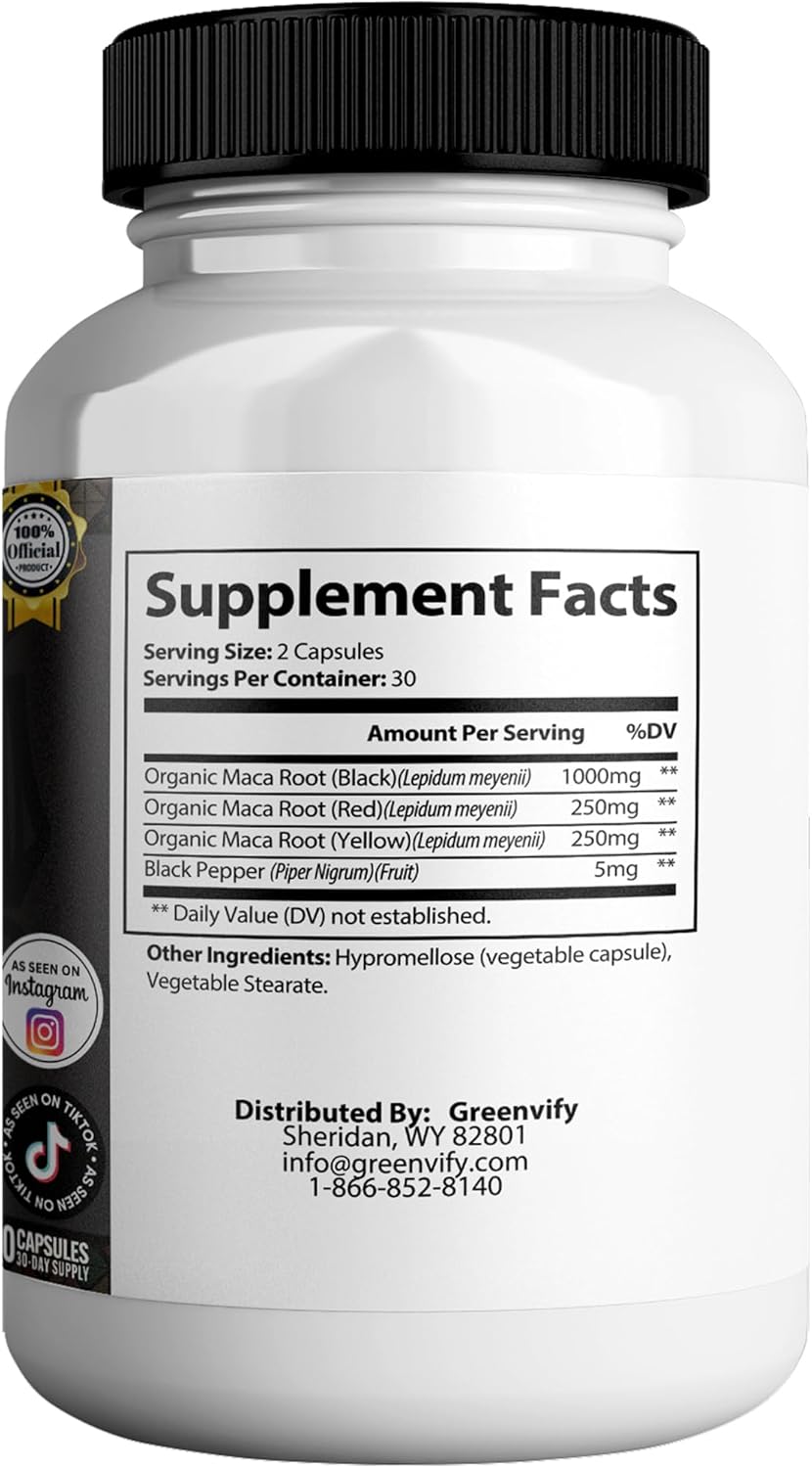 Primal Grow Pro Extra Strength Maca Root Complex, 1500mg, 60 Capsules, Vegan, Gluten Free, Non-GMO (2)