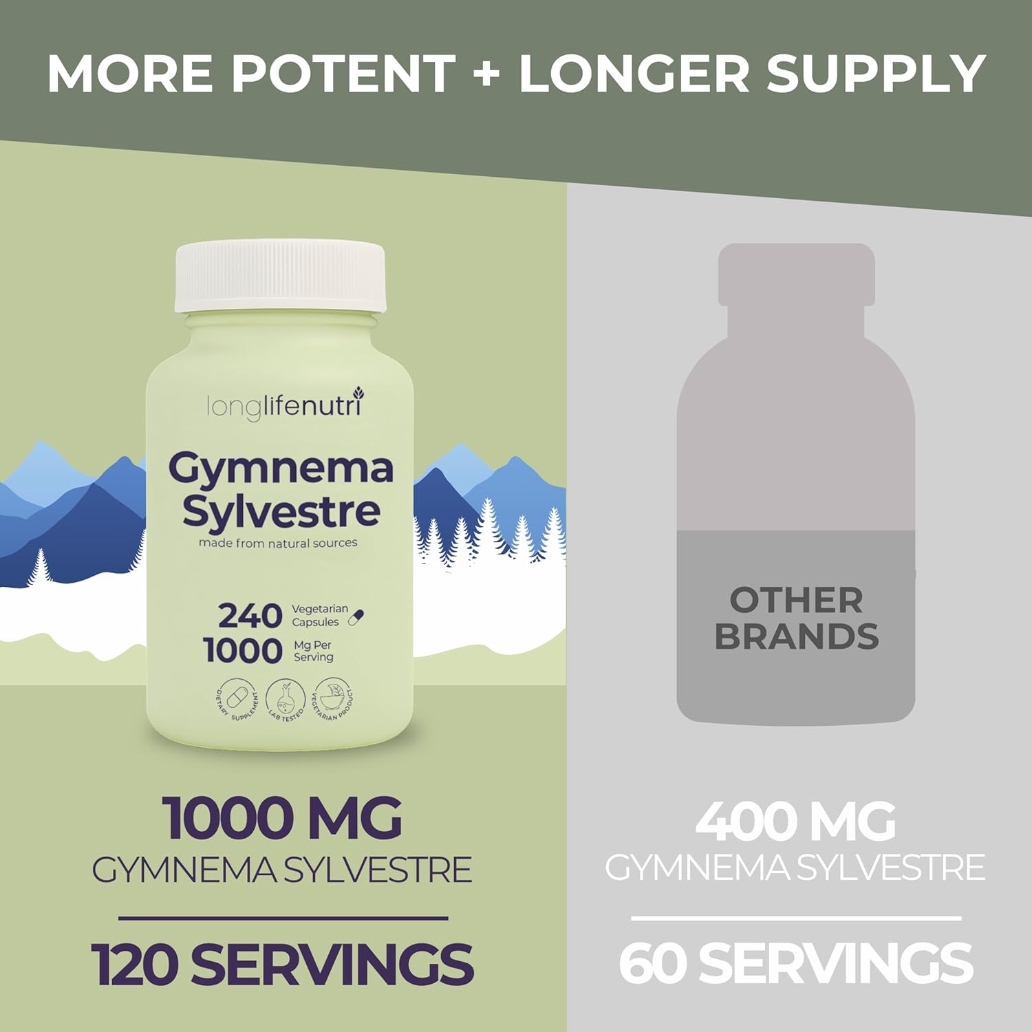 Gymnema Sylvestre 1000mg - Organic 20:1 Leaf Extract, 240 Vegetarian Capsules, 4-Month Supply, Herbal Supplement for Gut Health, GMP Certified, Made in USA