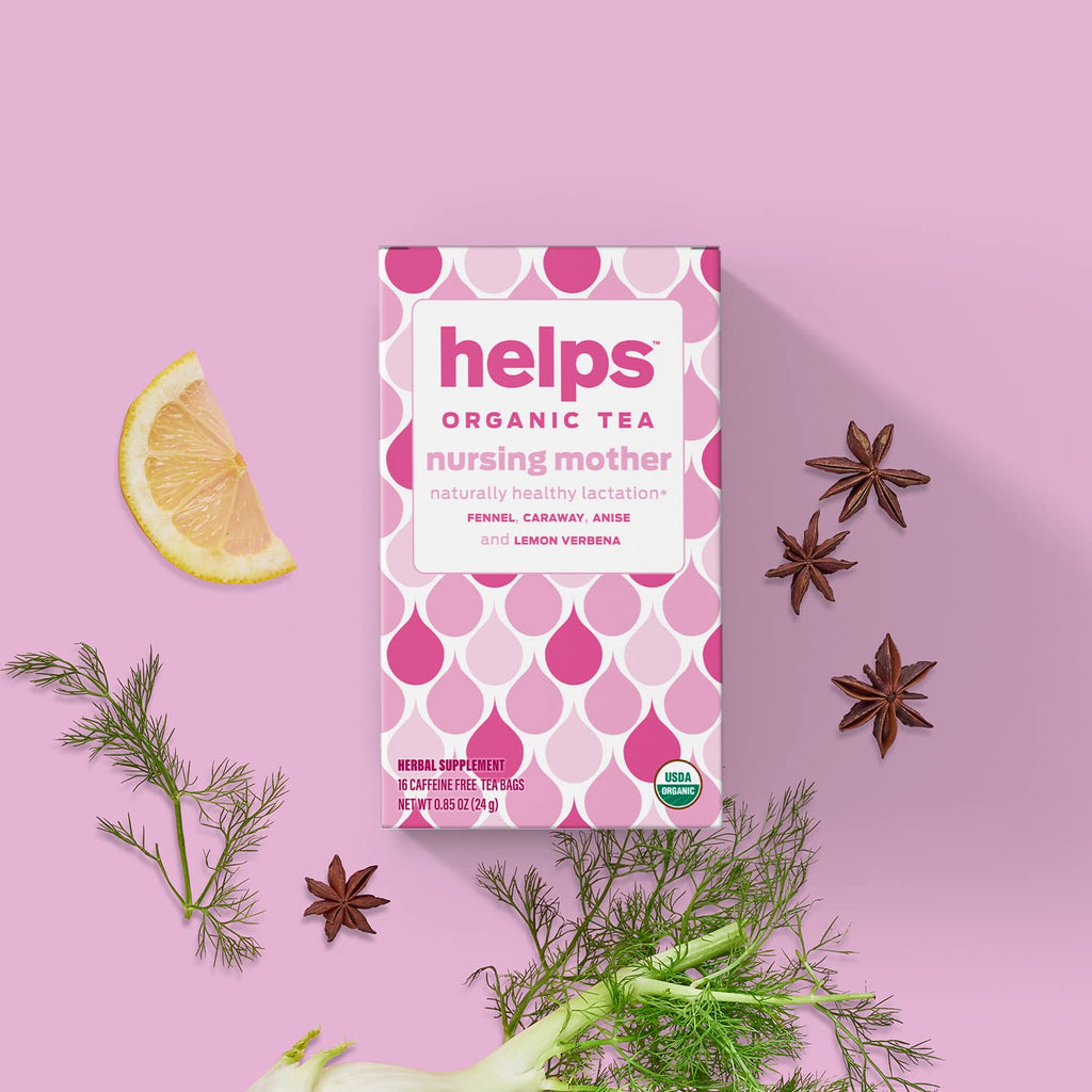 HELPS TEAS | Helps Nursing Mother Tea | Organic herbal blend of fennel, caraway, anise and lemon verbena that will help you during your breastfeeding period | 16 Tea Bags |