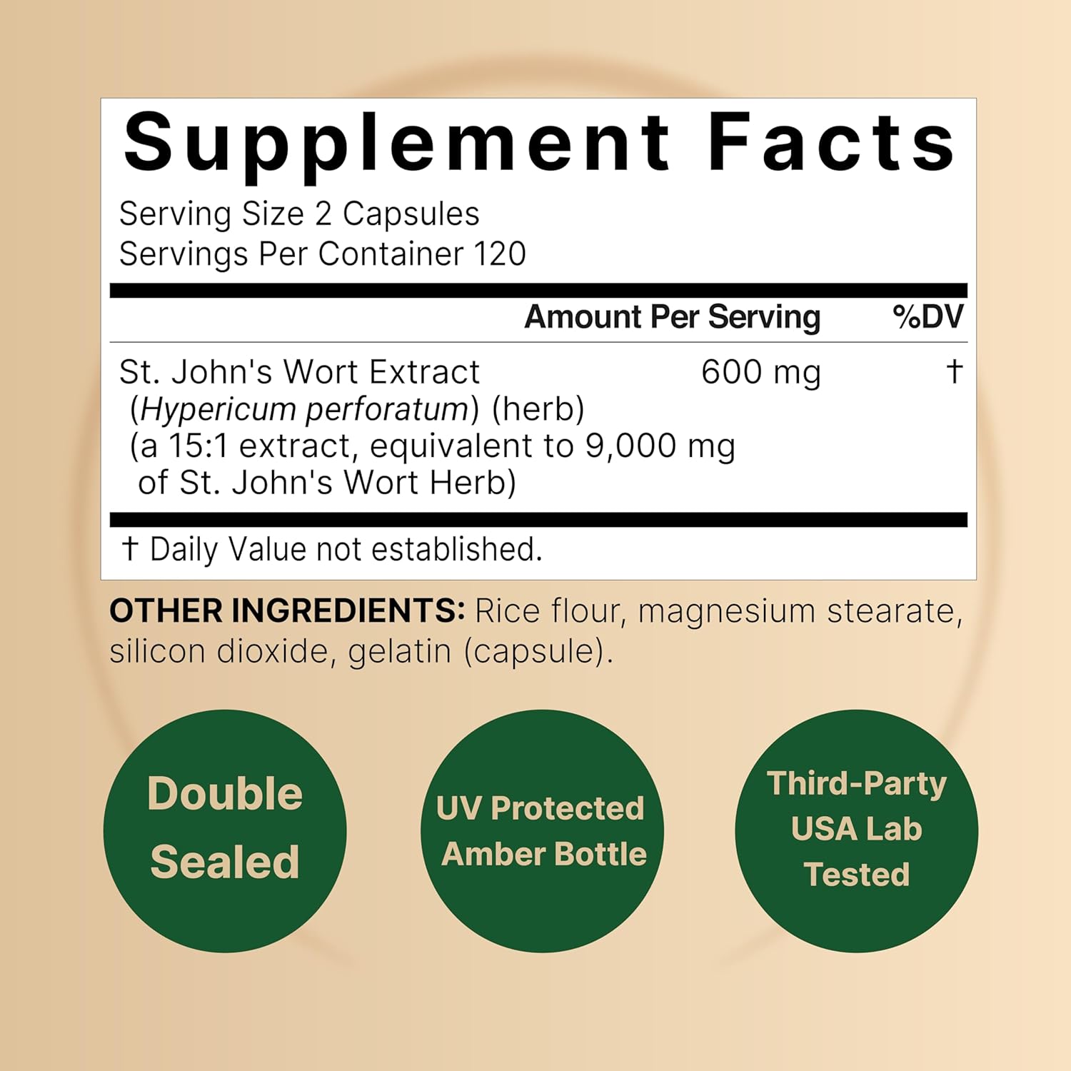 NatureBell St Johns Wort 9,000mg Per Serving, 240 Capsules | 15:1 Herbal Extract, North American Harvest, Rich in Hypericin – Positive Mood Support Supplement – St. John’s Wort – Non-GMO