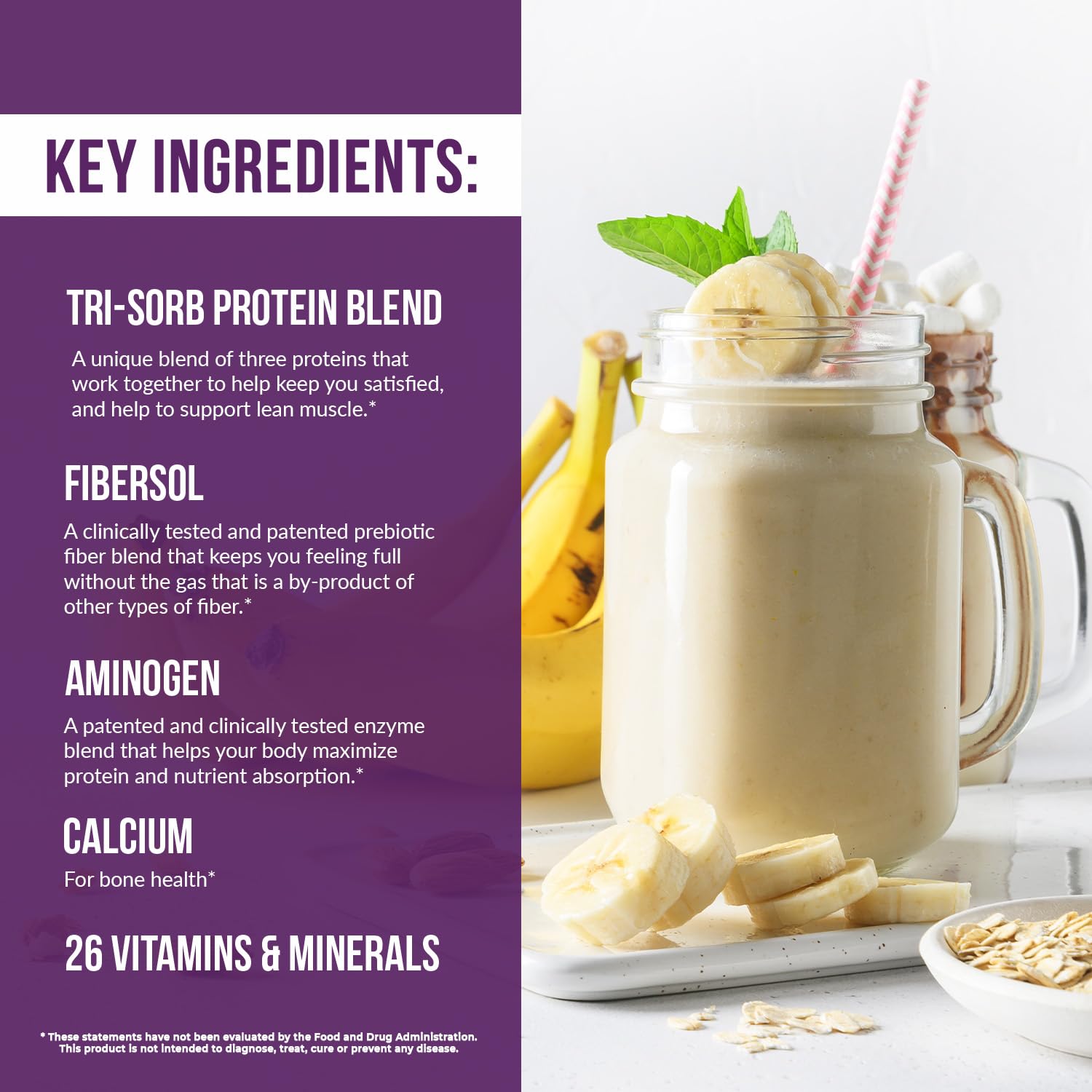 Vi-Shape Banana Bread Electrolyte 1 Shake Pouch (24 Servings) + 1 Box Banana Bread Mix-in (15 Servings) Daily Energy - Enhance Endurance