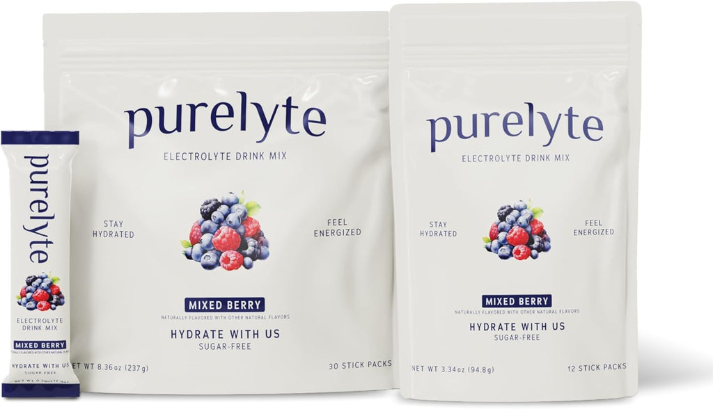 Electrolyte Drink Mix – Sugar-Free Hydration Powder Packets – Clean Electrolytes with Trace Minerals – Keto, Vegan, Gluten-Free – No Artificial Sweeteners – 30 Sticks – Mixed Berry