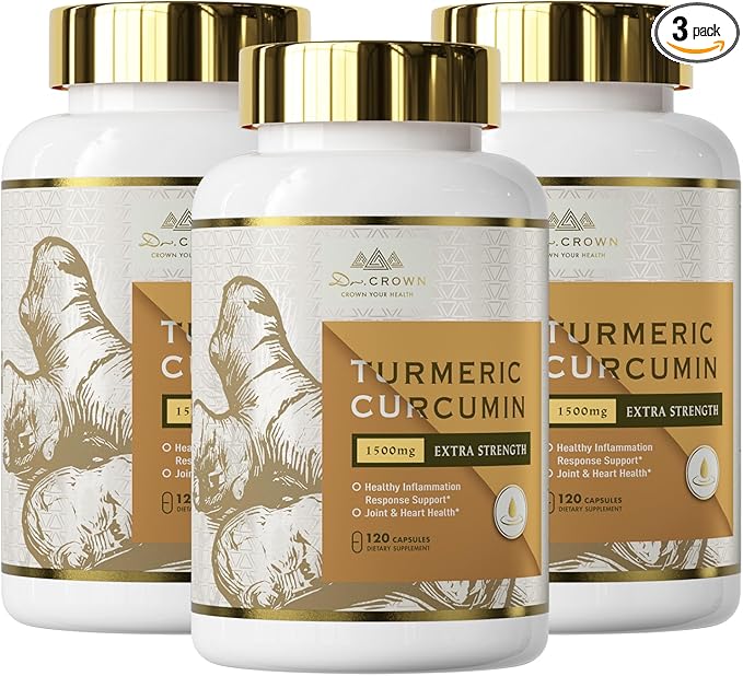 Turmeric Curcumin Supplement 1,500mg, 95% Standardized Curcuminoid with Ginger, MCT Oil, & Black Pepper for Better Absorption, for Antioxidant & Joint Support, 360 Capsules