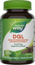 Nature's Way DGL Chewable Tablet - Digestive Support & Relief* - Deglycyrrhizinated Licorice Extract - Gluten, Soy & Dairy Free - 100 Chewables