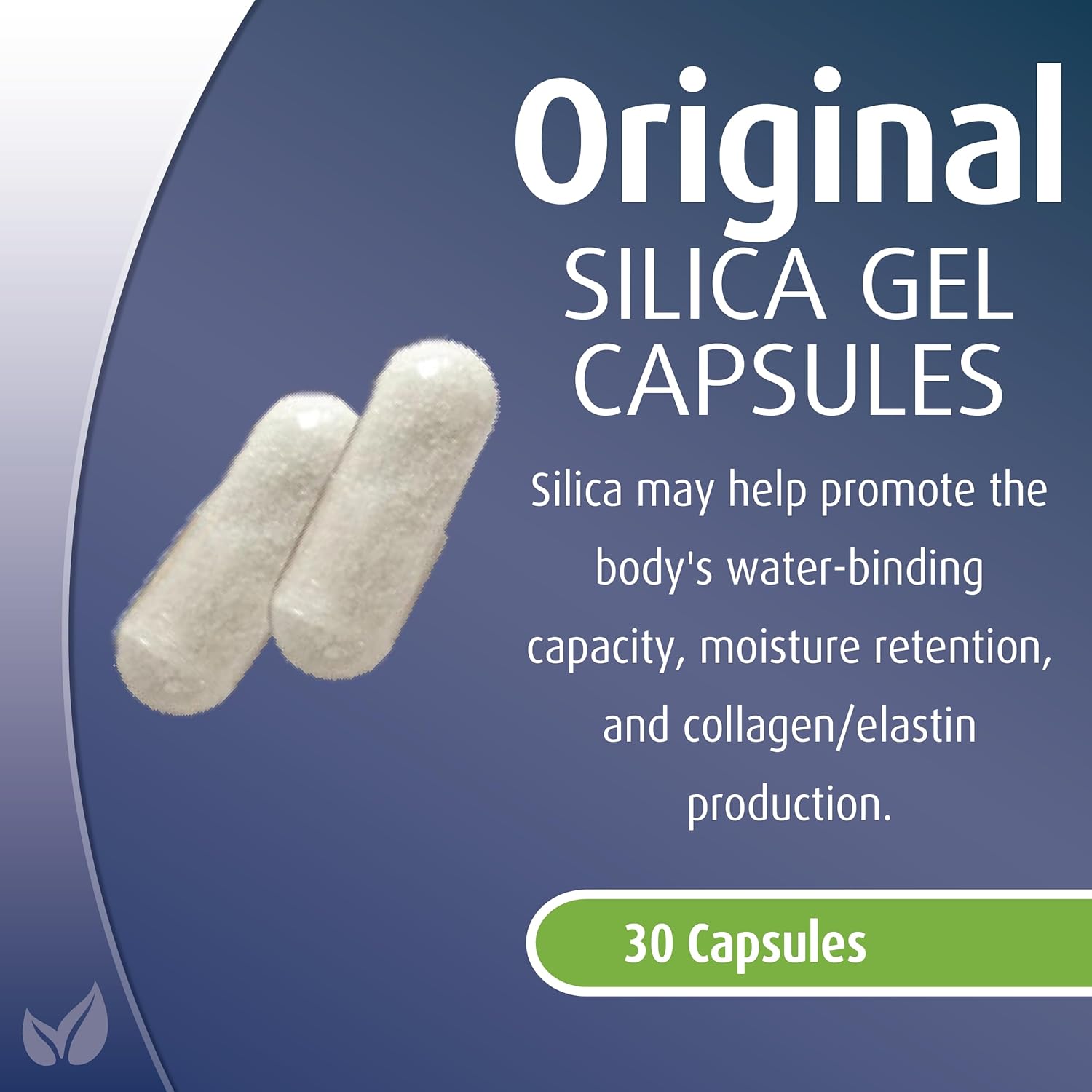 Hübner Original Silicea Gel One a Day Capsules for Hair, Skin, Nails, and Connective Tissue, Pure Colloidal Silica Gel Formula, No Additives or Preservatives, 30 Servings