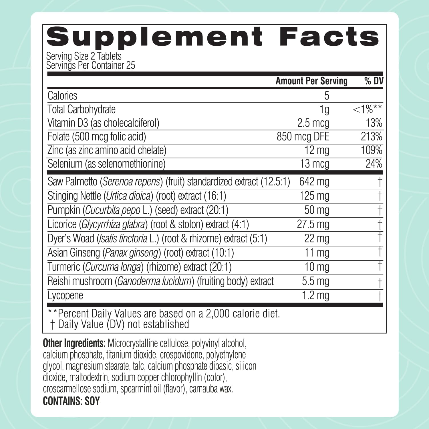 Swisse Saw Palmetto Prostate Supplement for Men | Reproductive Health & Prostate Support with Zinc, Selenium & Stinging Nettle | 50 Tablets