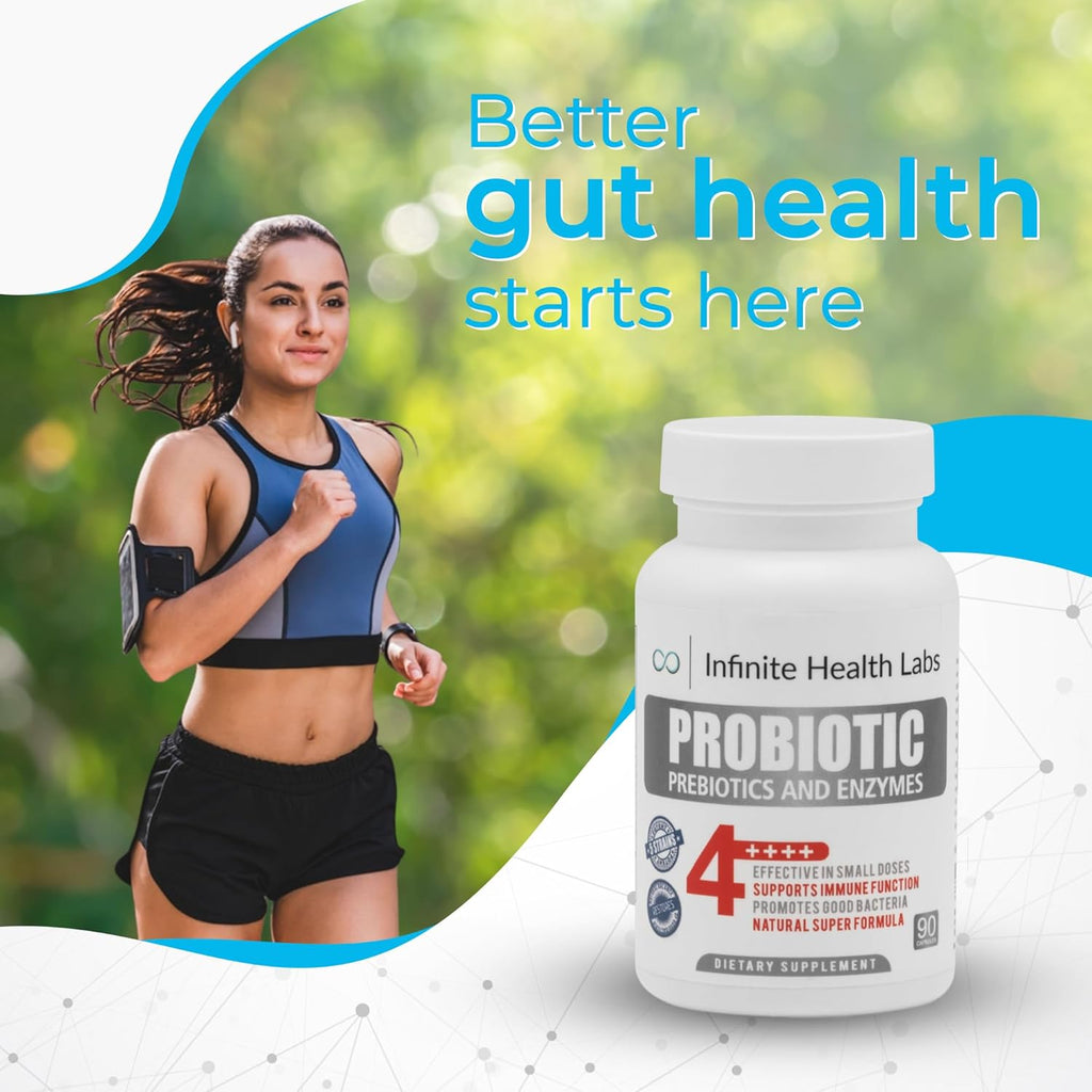 Probiotic Supplement/Infinite Health - 90 Small Easy to Swallow Capsules - All Natural, Helps Relieve Digestive Problems & Gas - Improves Immune System 2.1 Billion CFUs per Capsule