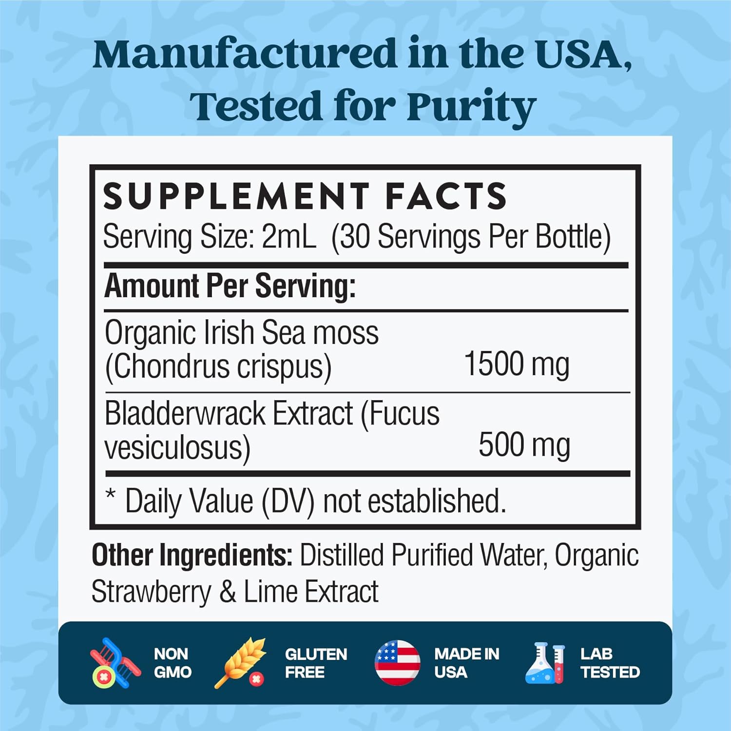Pella Nutrition Organic Sea Moss Drops - 4X Stronger Than Irish Sea Moss Gel, Capsules and Gummies - Superfood Supplement - Immune Support Supplement (Strawberry Lime, 60mL)