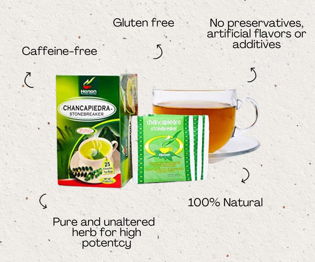 Hanan Peruvian Secrets Chancapiedra Herbal Tea | 100% Natural Stonebreaker | 25 Tea Bags | Aids in Promoting Normal Kidney Function Naturally