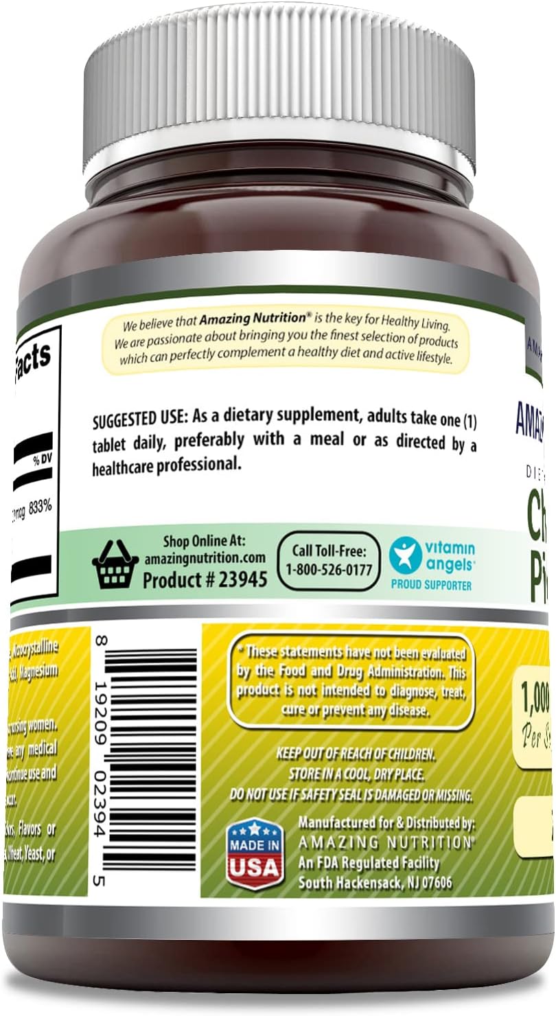 Amazing Formulas Chromium Picolinate | 1000 Mcg Tablets Supplement | Non-GMO | Gluten Free | Made in USA (1 Pack, 240 Count)