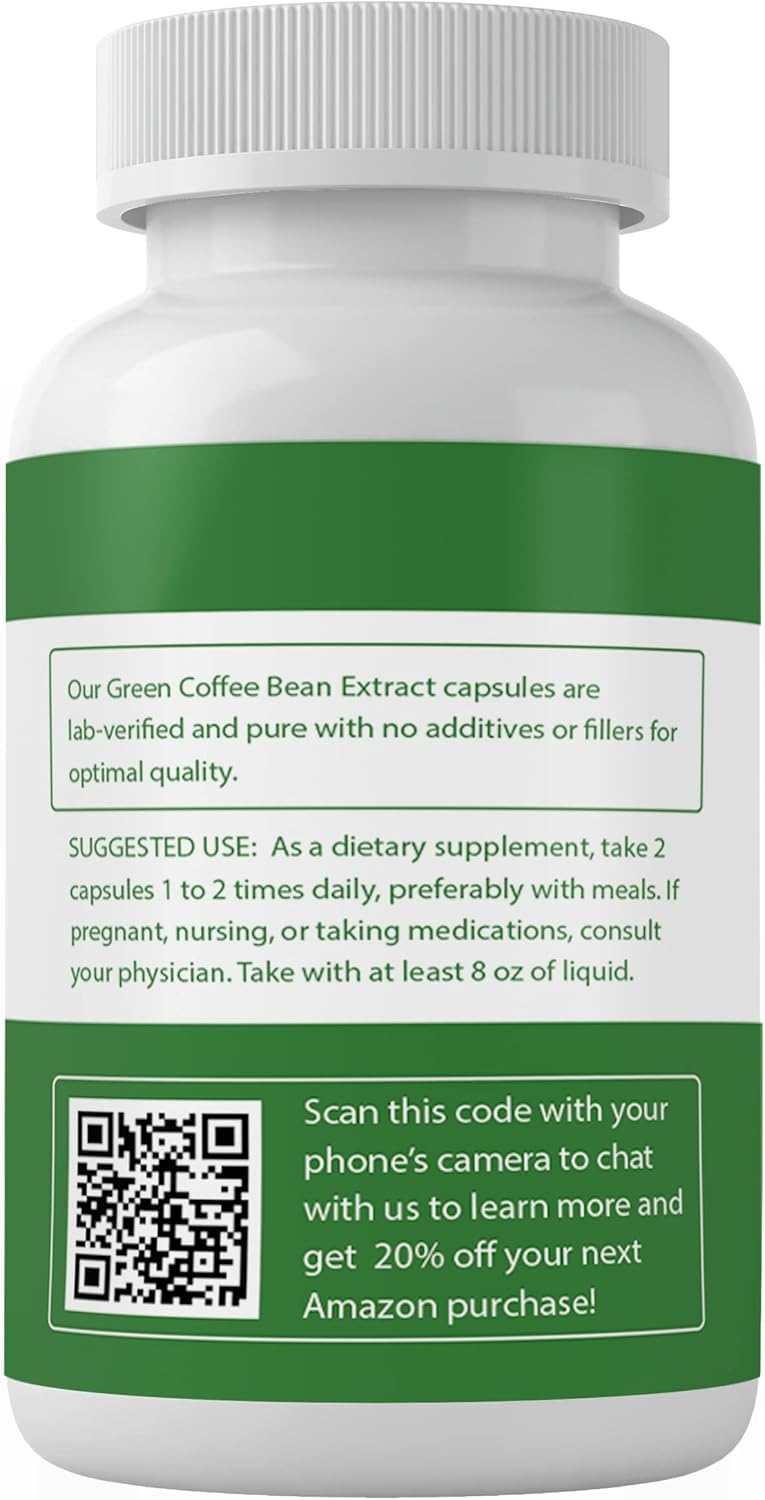 PURE ORIGINAL INGREDIENTS Green Coffee Bean Extract, (100 Capsules) Always Pure, No Additives Or Fillers, Lab Verified