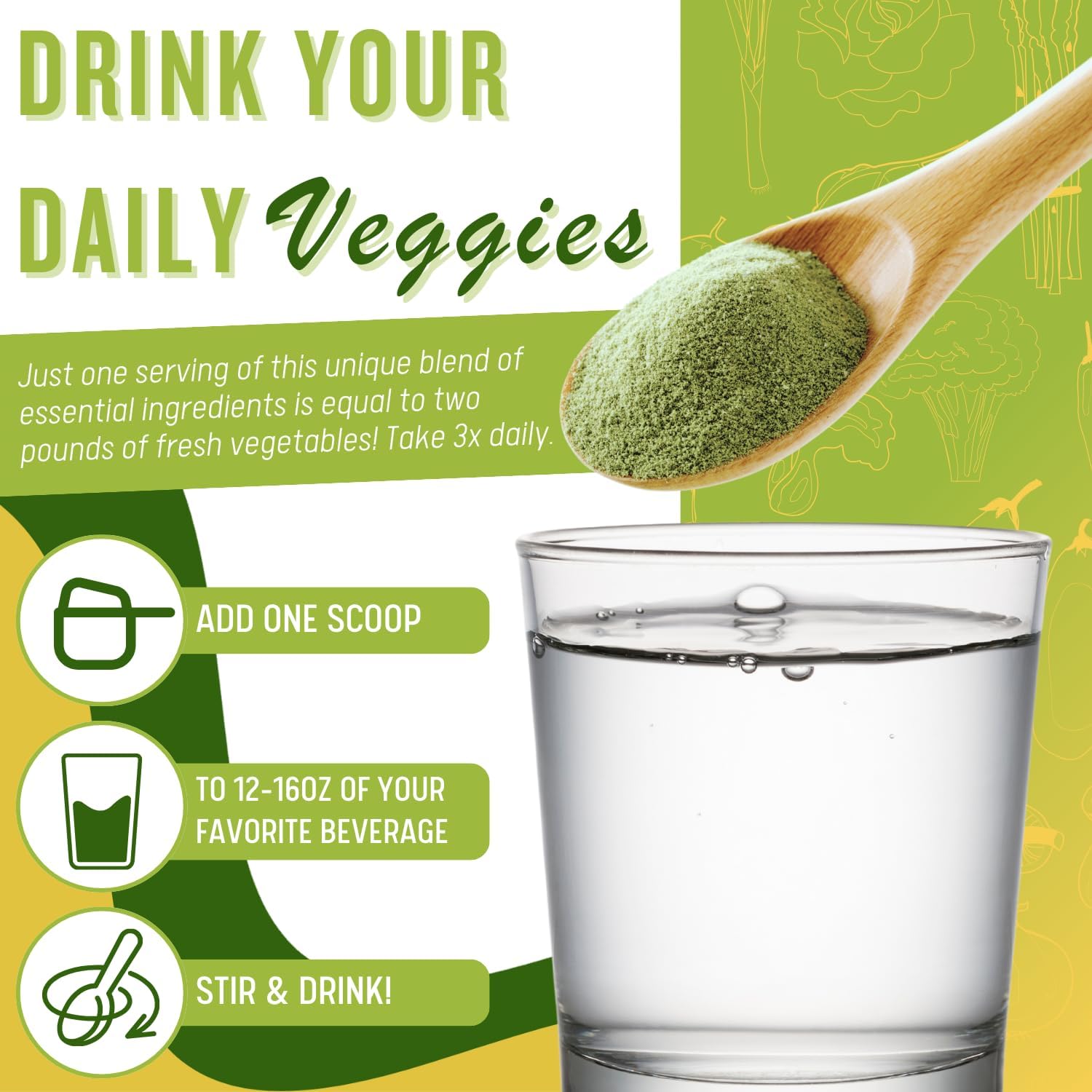 Ultimate Greens Powder Immune Support Vegan Friendly Vegetable Alkalize Drink NO GMO Gluten Soy Free 8oz 3 Pack