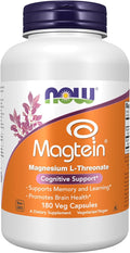 Now Foods Supplements Magtein, Magnesium L-Threonate, Cognitive Support*, 180 Veg Capsules