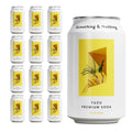 Something & Nothing Yuzu Flavoured Sparkling Water | Lightly Carbonated, Full Flavoured with Added Grape & Lemon Juice | Vegan & Low Calorie Soda | 12 Fl Oz Cans (Pack of 12)