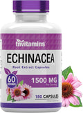 tnvitamins Echinacea Capsules (1500 mg Per Serving - 180 Capsules) | Supports Health & Well-Being | Echinacea Root Herbal Extract Supplement | Produced in The USA