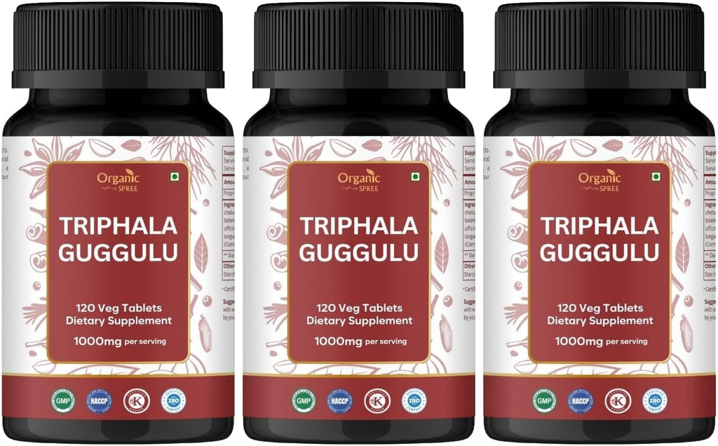 Triphala Guggulu 120 Tablets - Supports Gut Health and Digestive Support* - Ayurvedic Formulation - Certified and Vegetarian (3)