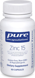 Pure Encapsulations Zinc 15 mg - Zinc Picolinate Supplement for Immune System Support, Growth & Development - for Wound Healing - 60 Capsules