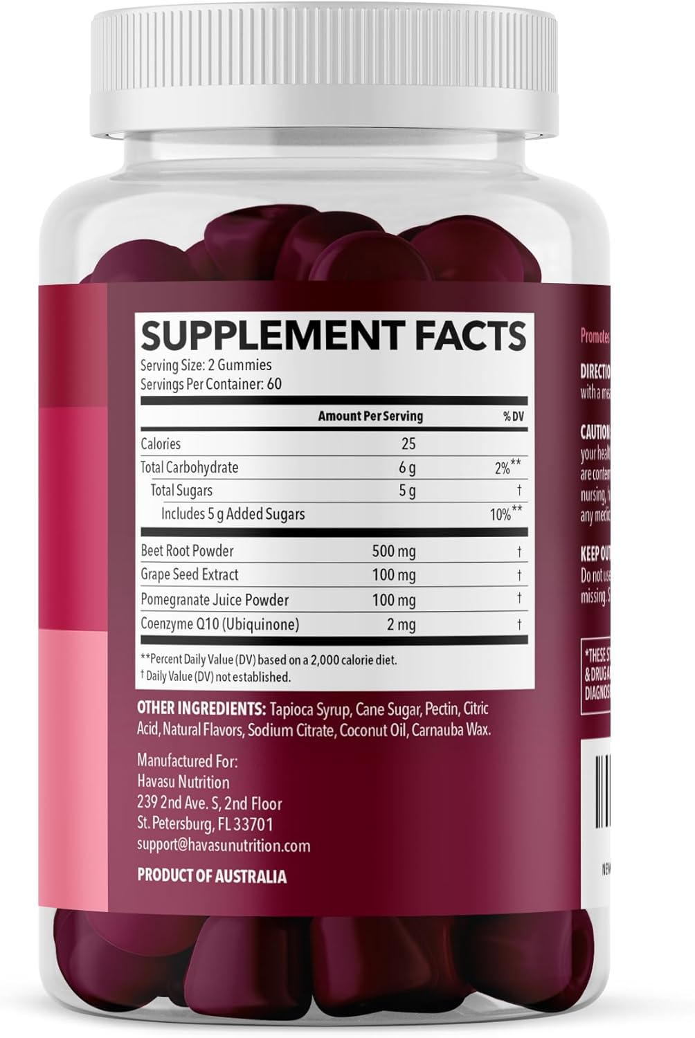 Beet Root Gummies with COQ10 & Pomegranate - Nitric Oxide Supplement for Men and Women - Beetroot for Endurance, Performance, Recovery - Vegan, Non-GMO, Gluten Free - Mixed Berry Flavor, 120 Count