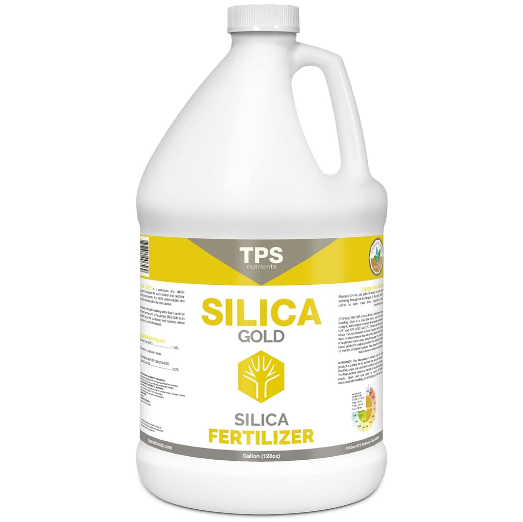 TPS NUTRIENTS Silica Gold Plant Strength Nutrient and Supplement with Bioavailable Silicon, 1 Gallon (128 oz)