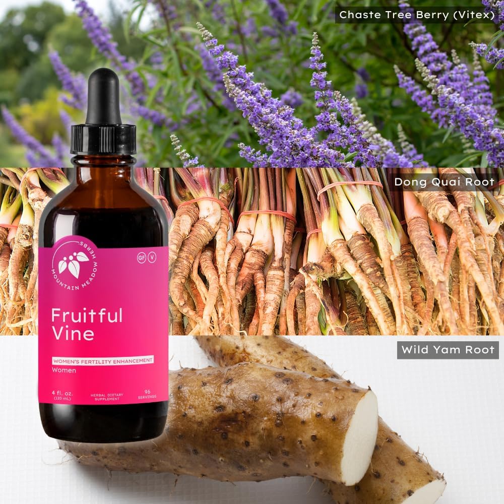 Mountain Meadow Herbs Fruitful Vine - Hormonal and Reproductive Health Support for Women, Dong Quai, Chaste Tree and Herbal Blend for Fertility and Cycle Balance, 4oz