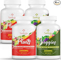 2000 MG Fruit and Veggies Supplement, 35+ Fruits and Vegetables for Daily Variety, 100% Whole Food Superfoods, Natural Vitamins for Women & Men, Sugar-Free, Gluten-Free, Vegan, 240 Tablets