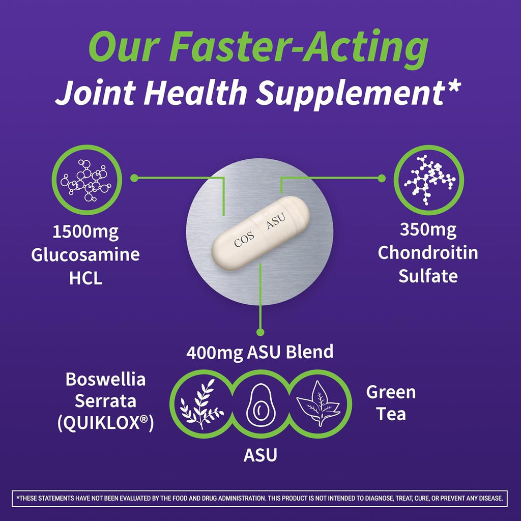 Nutramax Laboratories Cosamin® ASU Joint Health Supplement with Glucosamine, Chondroitin & ASU for Men’s & Women's Joint Health, 150 Capsules