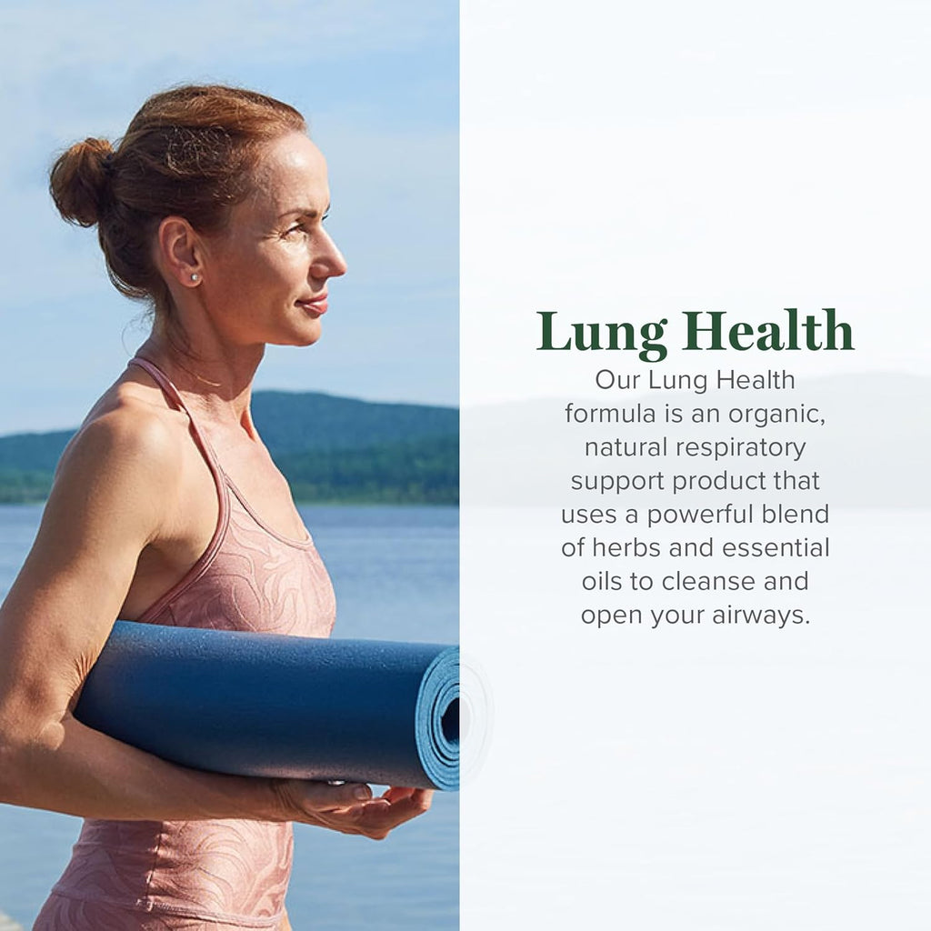 Global Healing Organic Lung Health Supplement - Herbal Nasal Decongestant Spray for Lung Cleanse, Respiratory Support and Mucus Relief To Breath Easy - Normal Nose Allergy and Sinus Defense - 1 Fl Oz