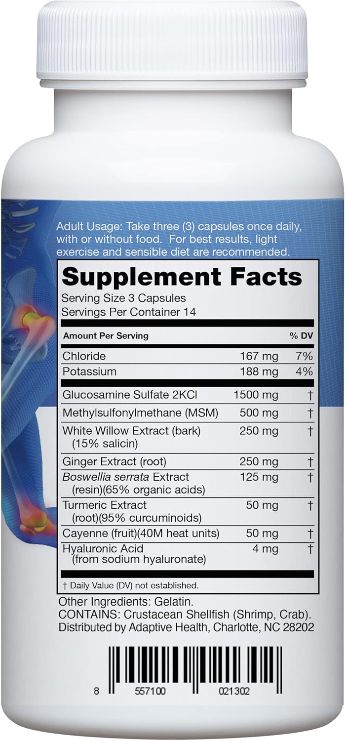 Instaflex Joint Support Supplement - Clinically Studied Joint Relief Blend of Glucosamine, MSM, White Willow, Turmeric, Ginger, Cayenne, Hyaluronic Acid - 42 Capsules