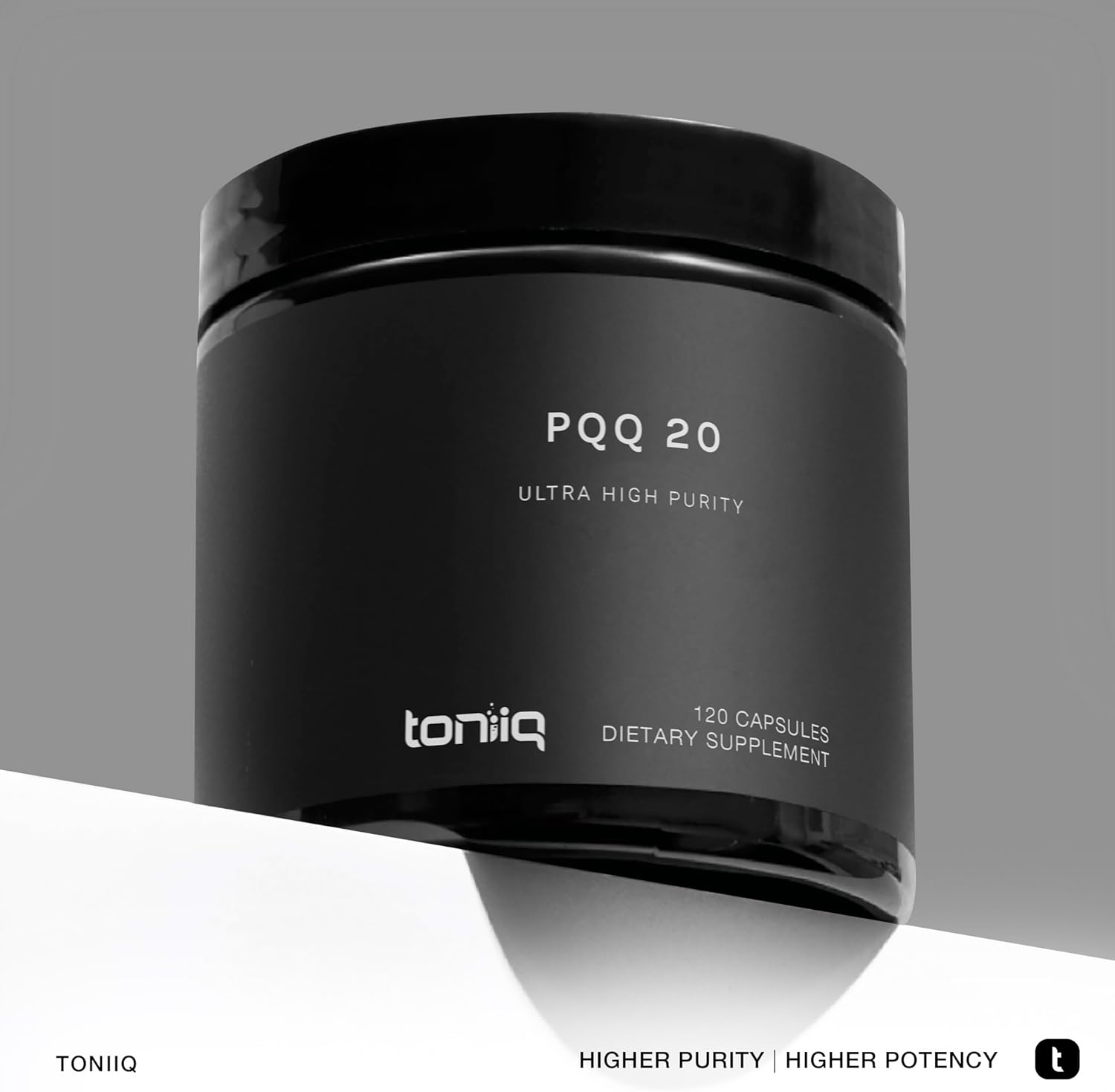 Toniiq 99%+ 20mg Supplement - Ultra High Purity PQQ 20mg Concentrated Formula - PQQ 20 mg 120 Capsules - Pyrroloquinoline Quinone Supplement - 1 Capsule Serving - Vegetarian Capsules