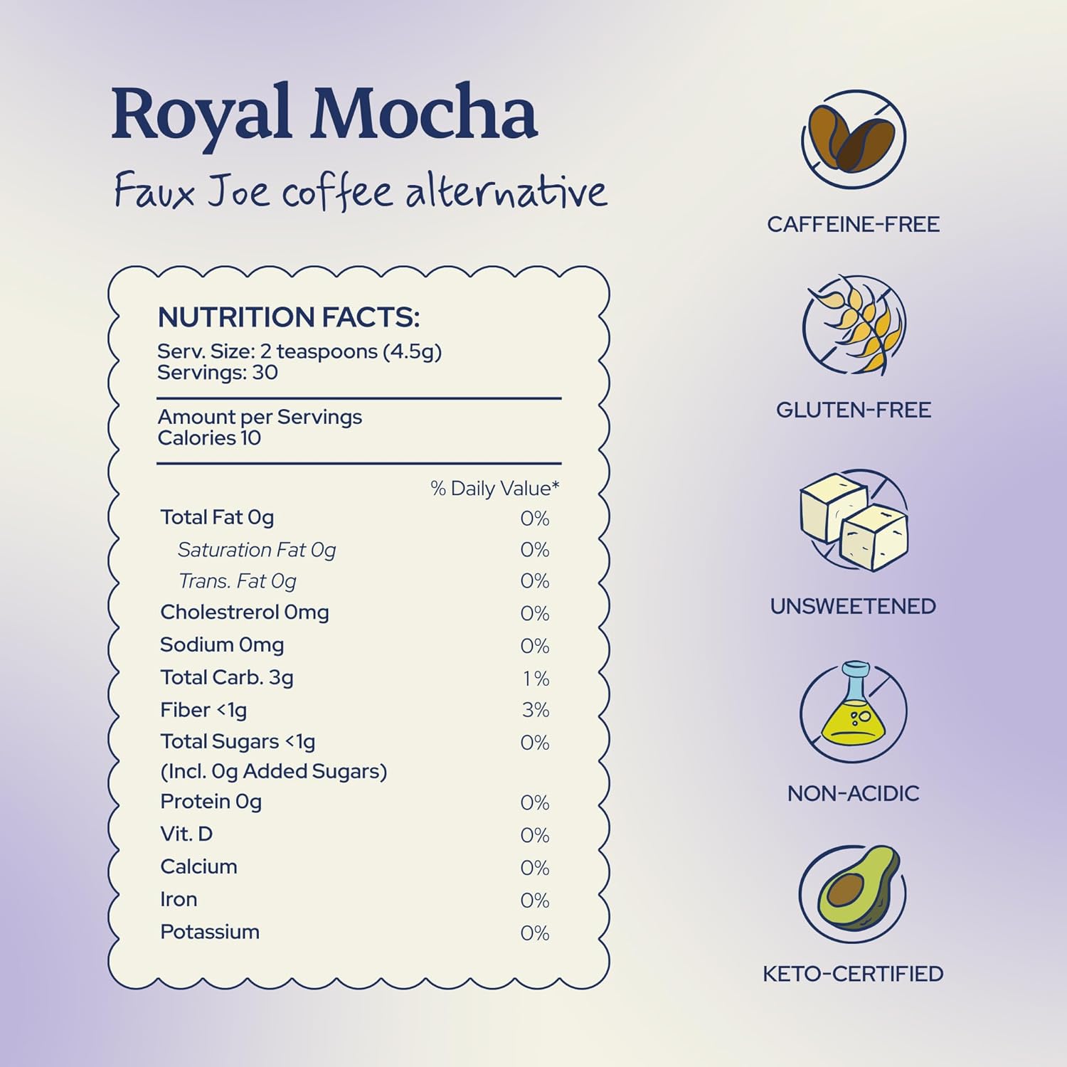 Sip Herbal Coffee Alternative Herbal Tea - Boost Energy & Focus - Caffeine Free Organic Coffee Substitute Made with Carob, Dandelion, Chicory - Royal Mocha Roast (30 Servings) - Loose Leaf
