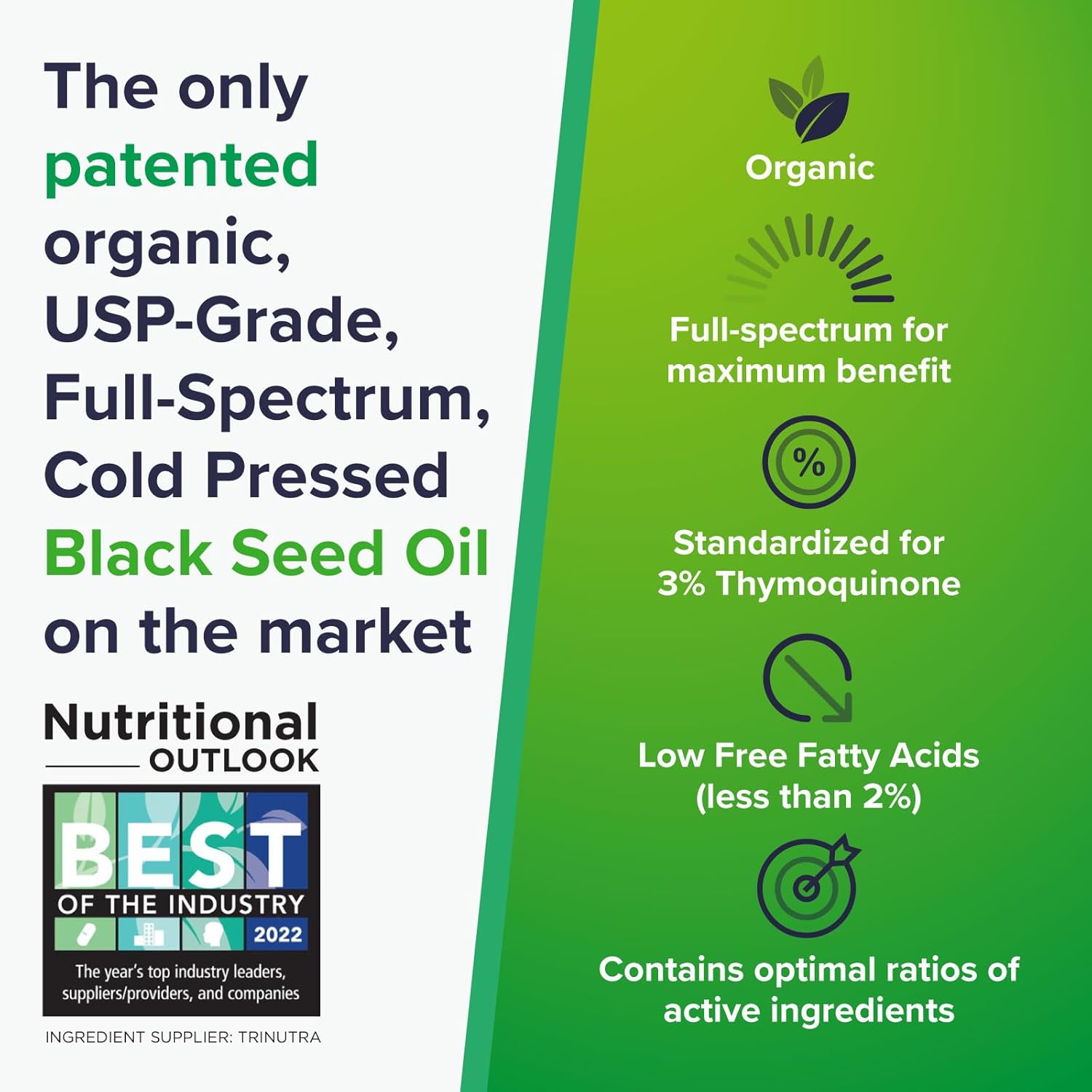 Organic Cold-Pressed Black Seed Oil Capsules for Skin, Joint, Metabolic & Immune Health | USP-Grade Pure Nigella Sativa with 3% Thymoquinone | Non-GMO Black Cumin Seed Oil | 2 Pack