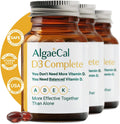 ALGAECAL 4-in-1 Vitamin D3 K2 Complete - ADK Vitamin Supplement, Enhanced Immune Support & Bone Health with D3 K2, A, & E - Whole Body Wellness & Bone Strength, 60 Easy-Swallow Softgels