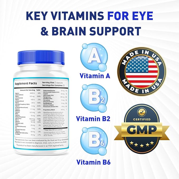 LIVORKA Sight Clear Pills, Sight Clear Support Eye Supplement, SightClear 20/20 Vision Vitamins Reviews Advanced Formula, 60 Capsules for 1 Month