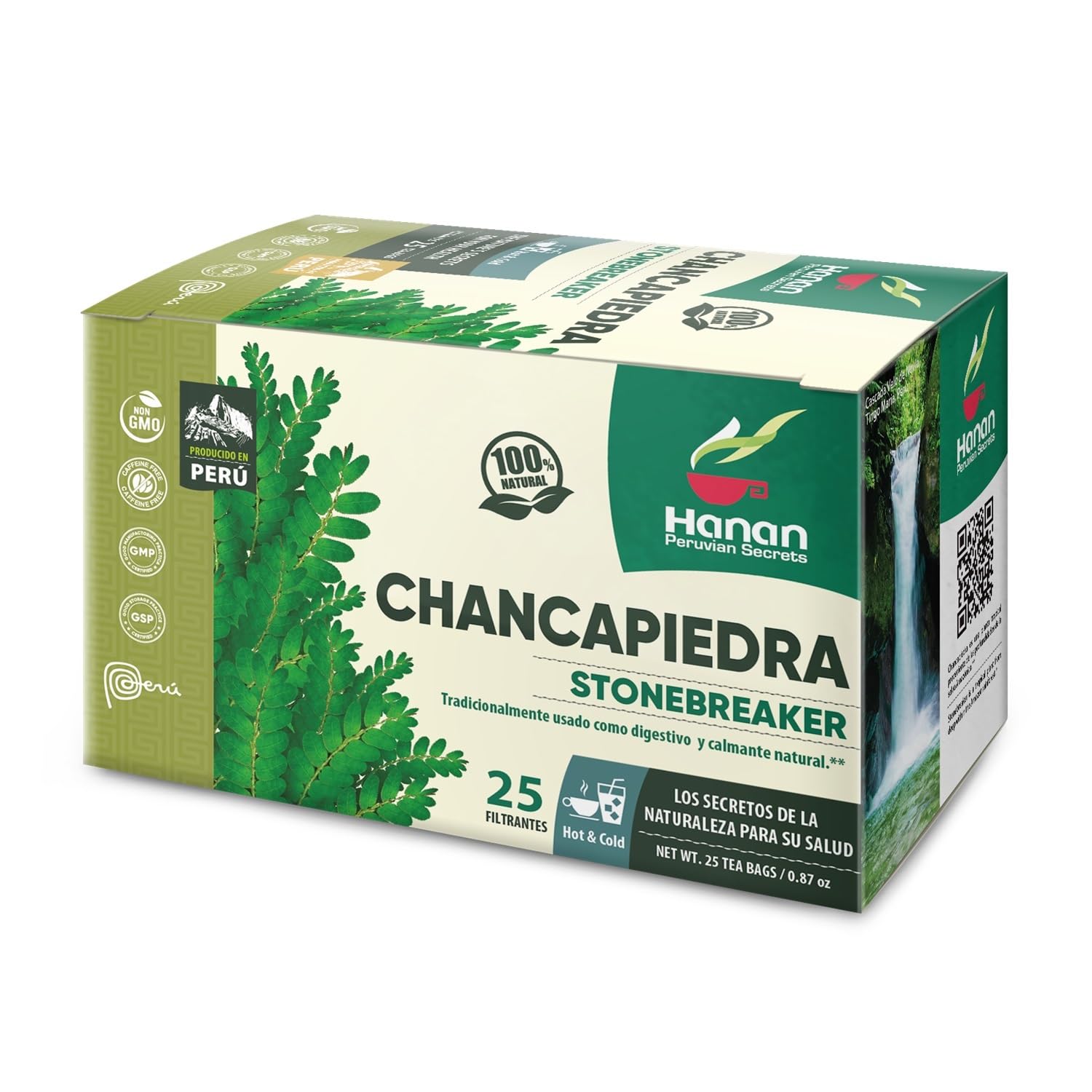 Hanan Peruvian Secrets Chancapiedra Herbal Tea | 100% Natural Stonebreaker | 25 Tea Bags | Aids in Promoting Normal Kidney Function Naturally