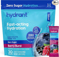 Hydrant Hydrate Zero Sugar, Individual Hydration Electrolyte Powder Stick Packets with Zero Sugar and Electrolytes for Rapid Hydration (Berry Burst, 30 Count)